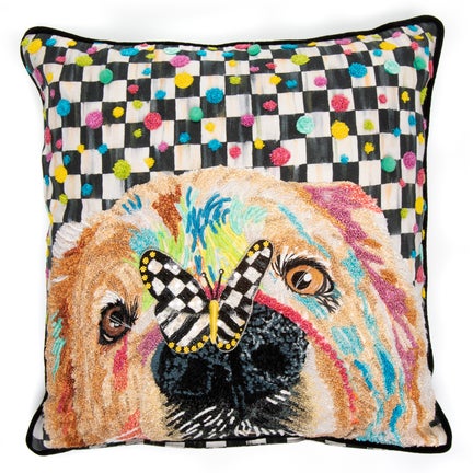 Puppy Dot Throw Pillow